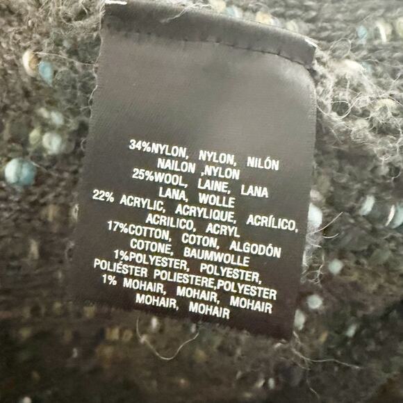 MOTH x ANTHROPOLOGIE | Keavy Jacquard Jacket Sweater Greens Blues Grays | Medium - Picture 7 of 10